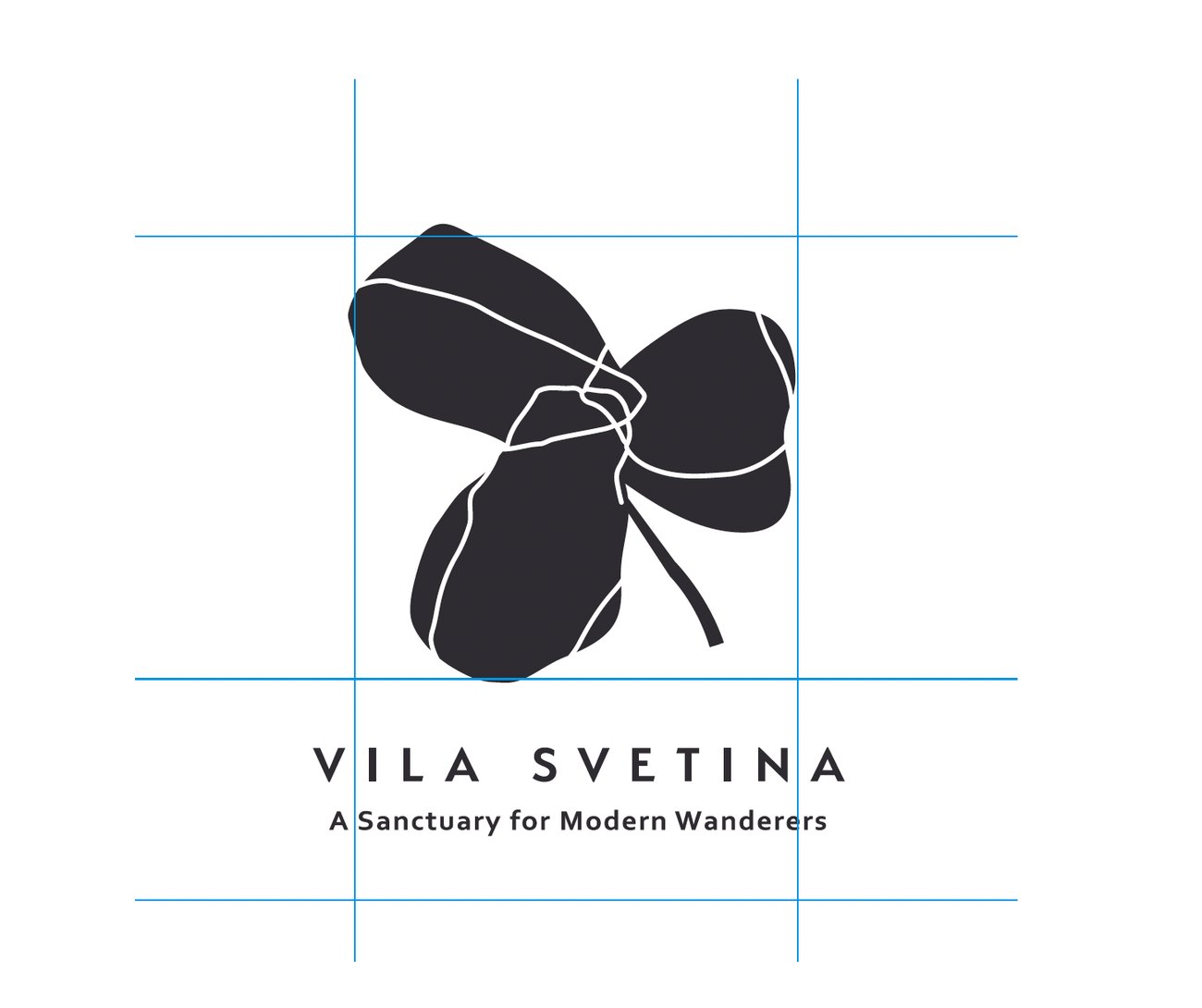 Logotip Vila Svetina s konstrukcijsko mrežo